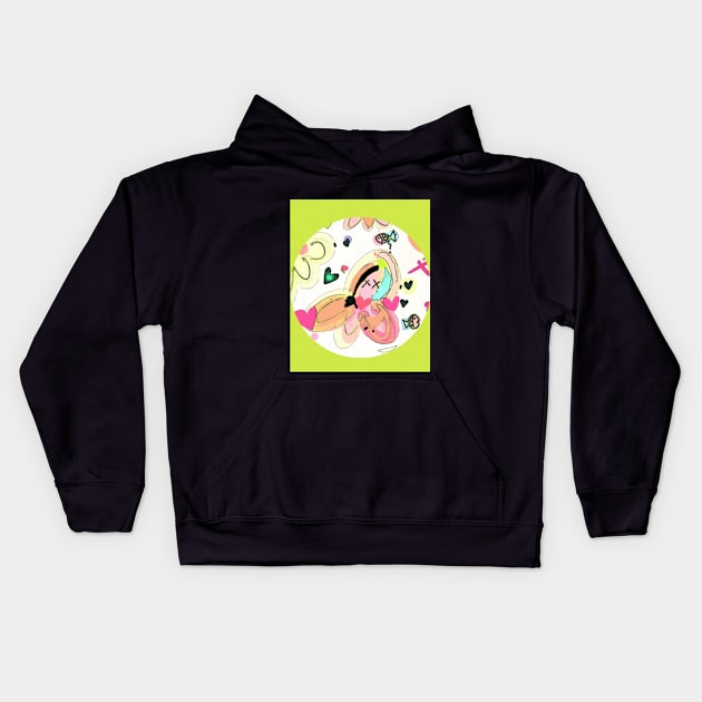 Here Comes Octopi !!! Kids Hoodie by Kitty et Hana